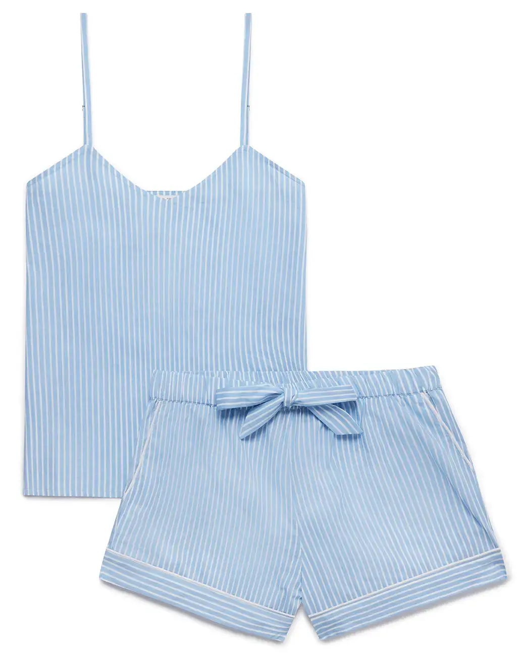 Blue Stripe Women's Cami Organic Cotton Short Set - Image 6