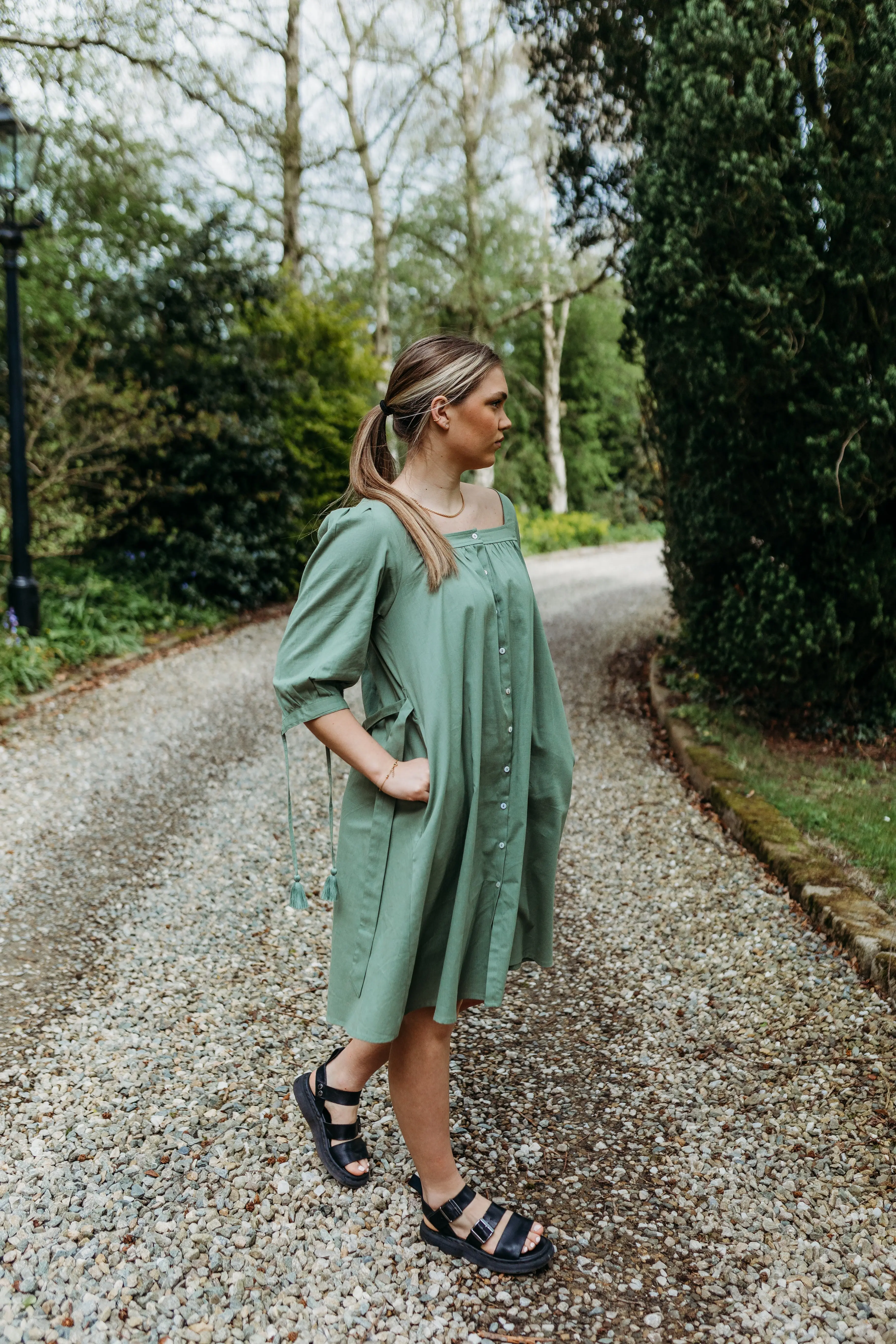 Suchi Square Neck Shirt Dress - Image 5