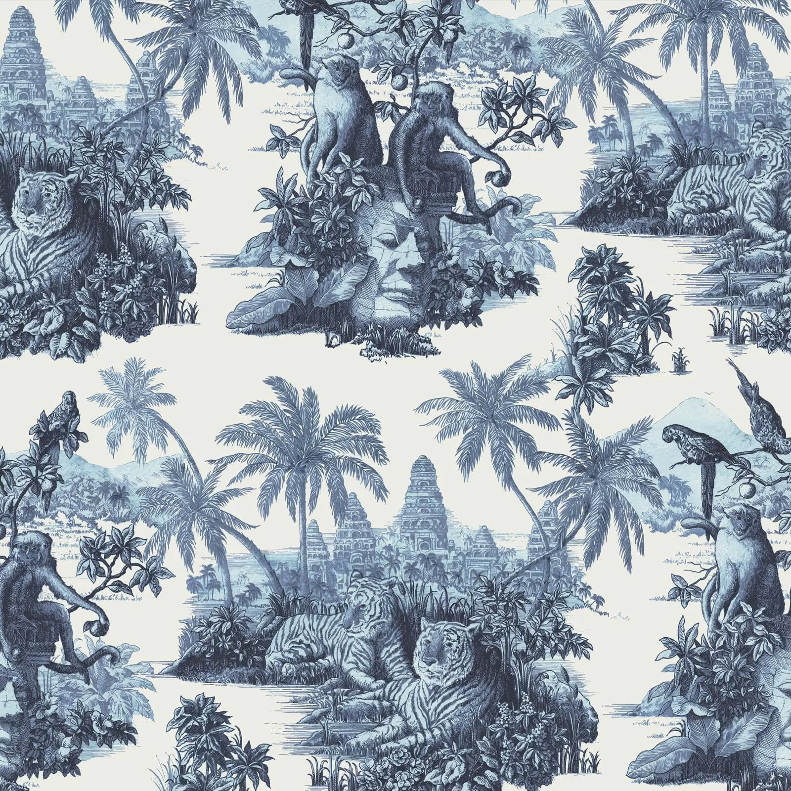SUMATRA Wallpaper - Off White & Azure