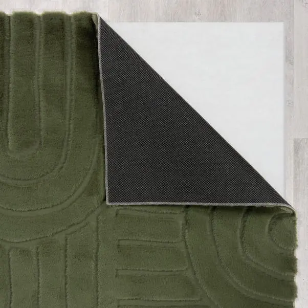 Supersoft Lush Geometric Faux Fur Arch Rug - Image 23