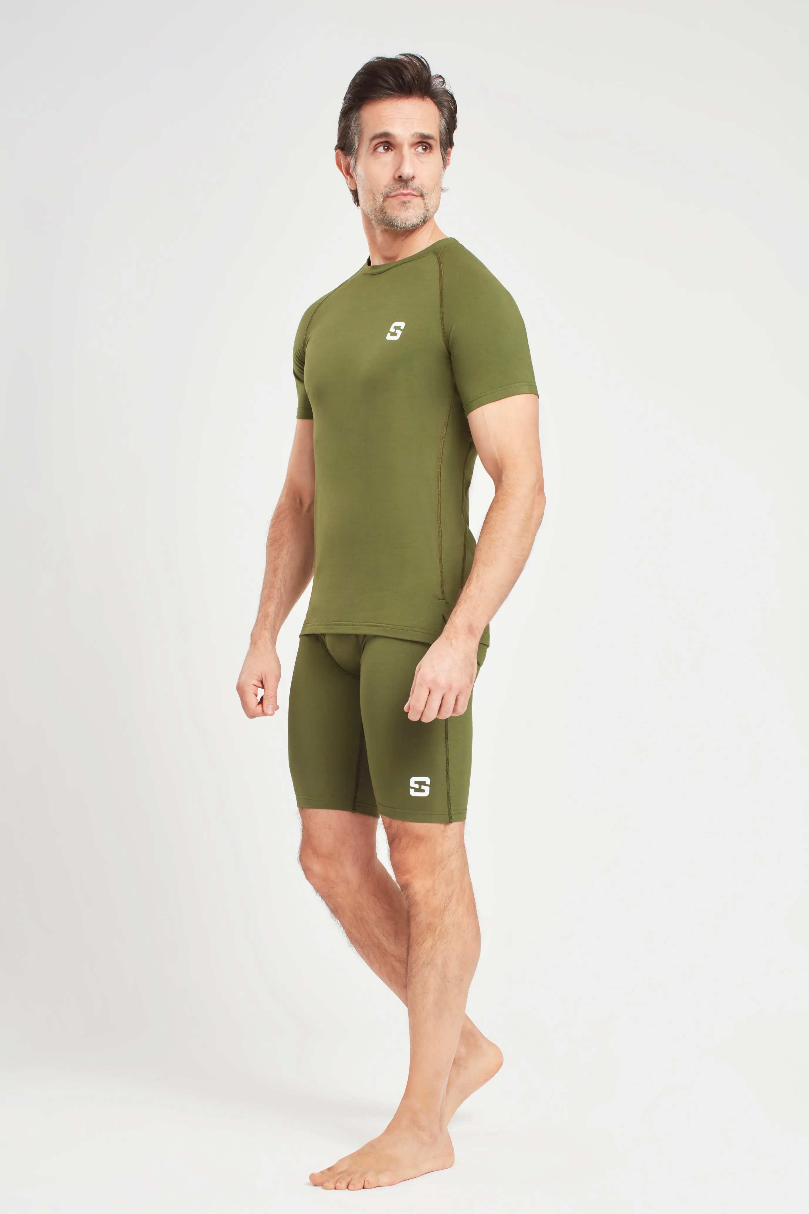Earth Khaki Mens Gym T-Shirt - Image 3