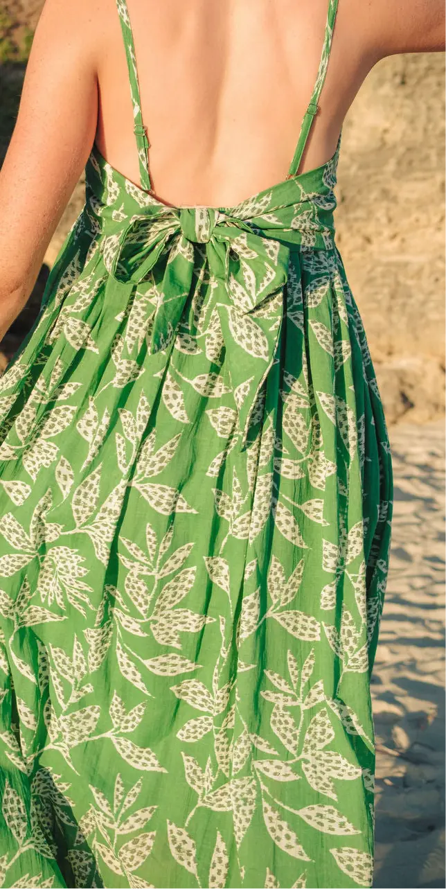 Tashi Green Long Floral Dress - Image 5