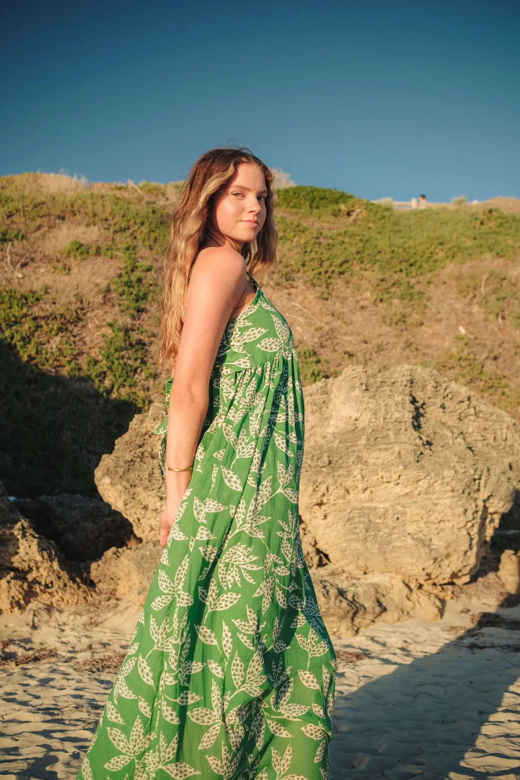 Tashi Green Long Floral Dress - Image 6