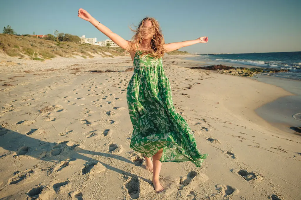 Tashi Green Long Floral Dress - Image 9