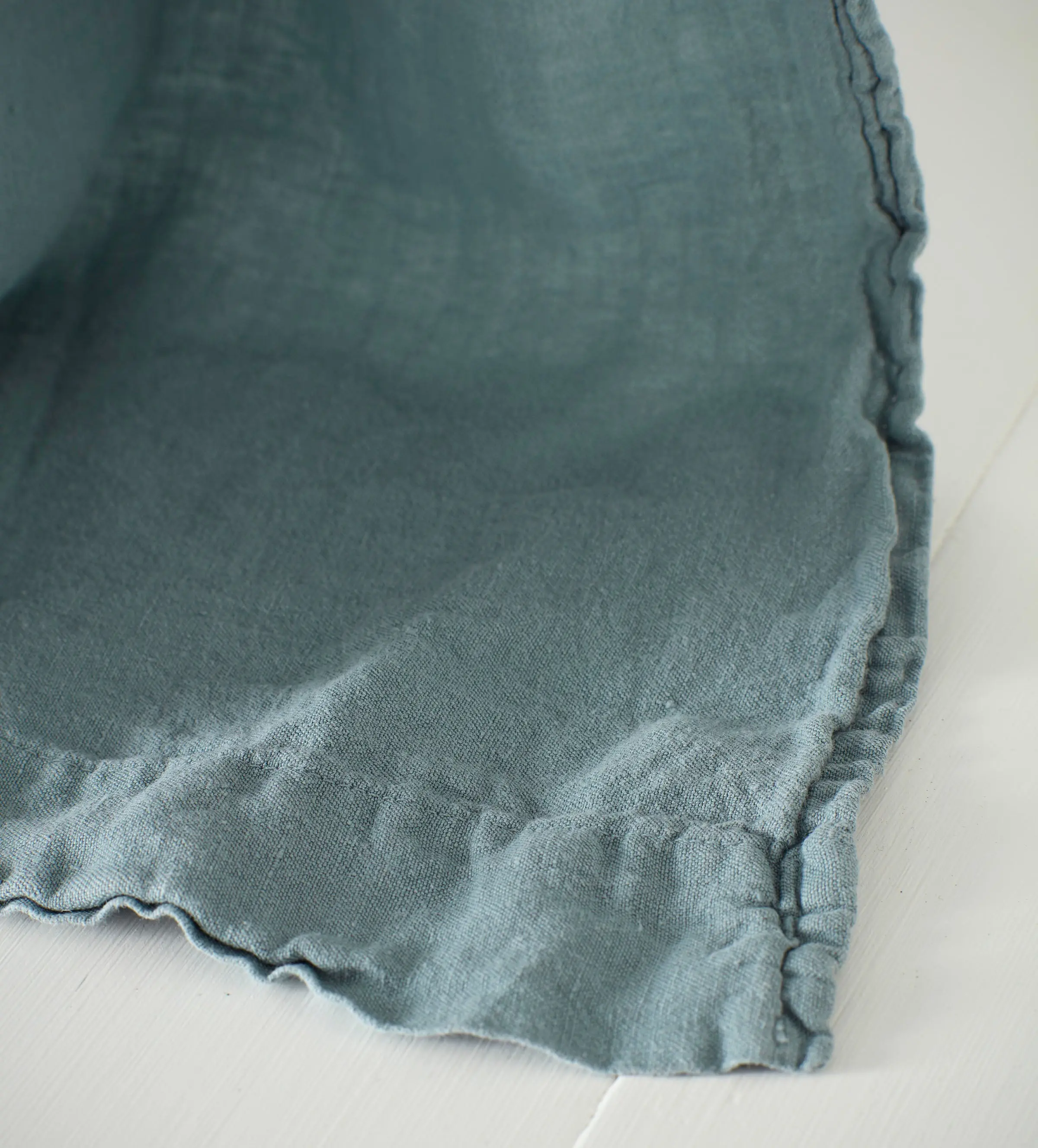 Teal 100% Linen Loop Top Curtain (Single)