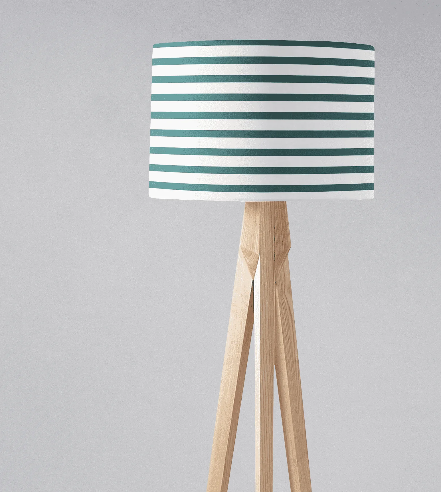 Teal and White Geometric Striped Lampshade, Ceiling or Table Lamp Shade - Image 3