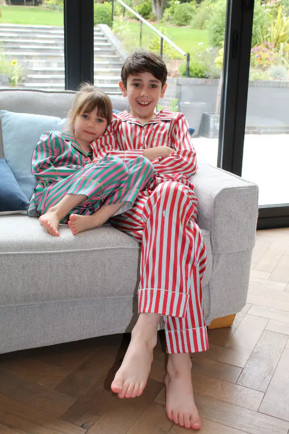Teddy Ladybird Stripe Boys Silk Pyjama Set - Image 4