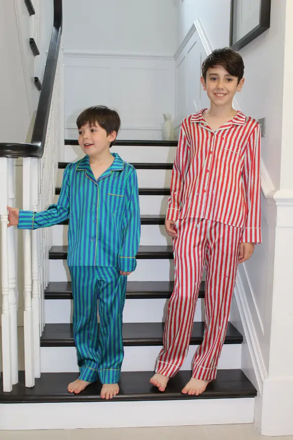 Teddy Ladybird Stripe Boys Silk Pyjama Set - Image 6