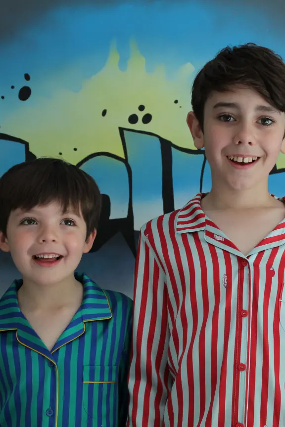 Teddy Rainforest Stripe Boys Silk Pyjama Set - Image 4