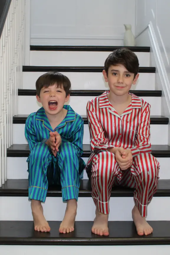 Teddy Rainforest Stripe Boys Silk Pyjama Set - Image 6