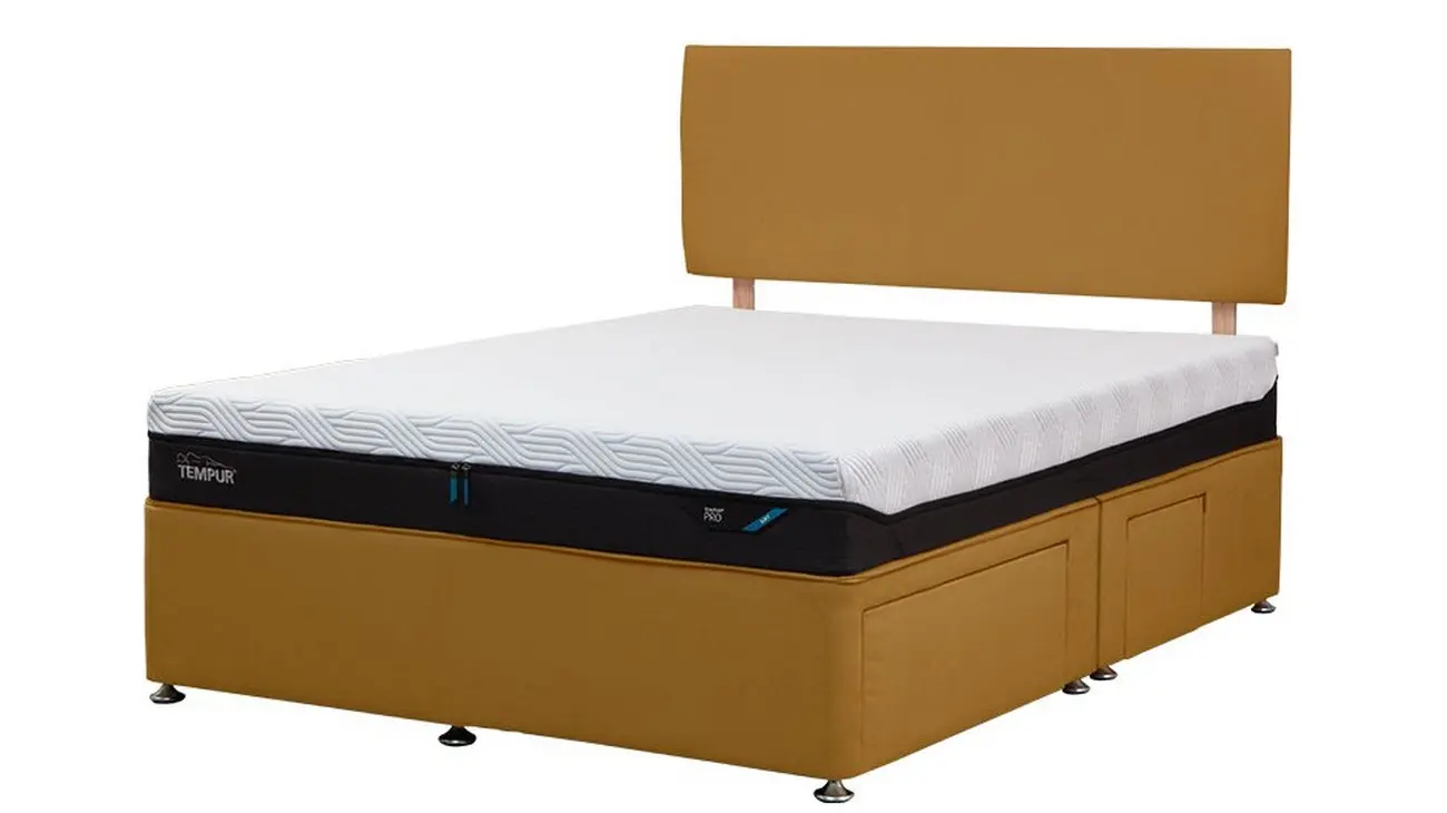 Venice Mustard Tempur Buckingham Drawer Divan 2 Drawers