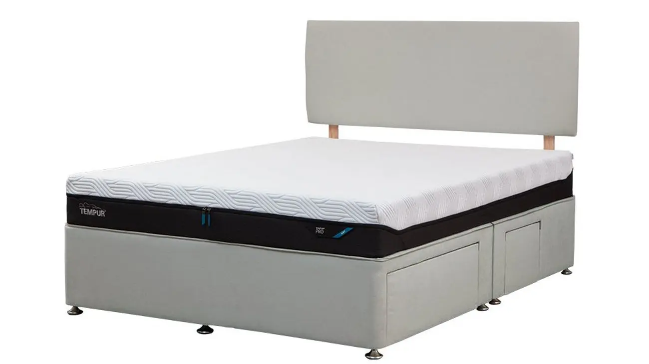 Venice Silver Tempur Buckingham Drawer Divan 2 Drawers