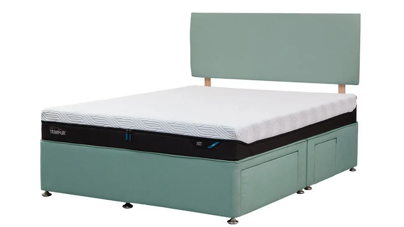 Tempur Buckingham Drawer Divan Continental 4 Drawers Venice Jade – Luxury Bed