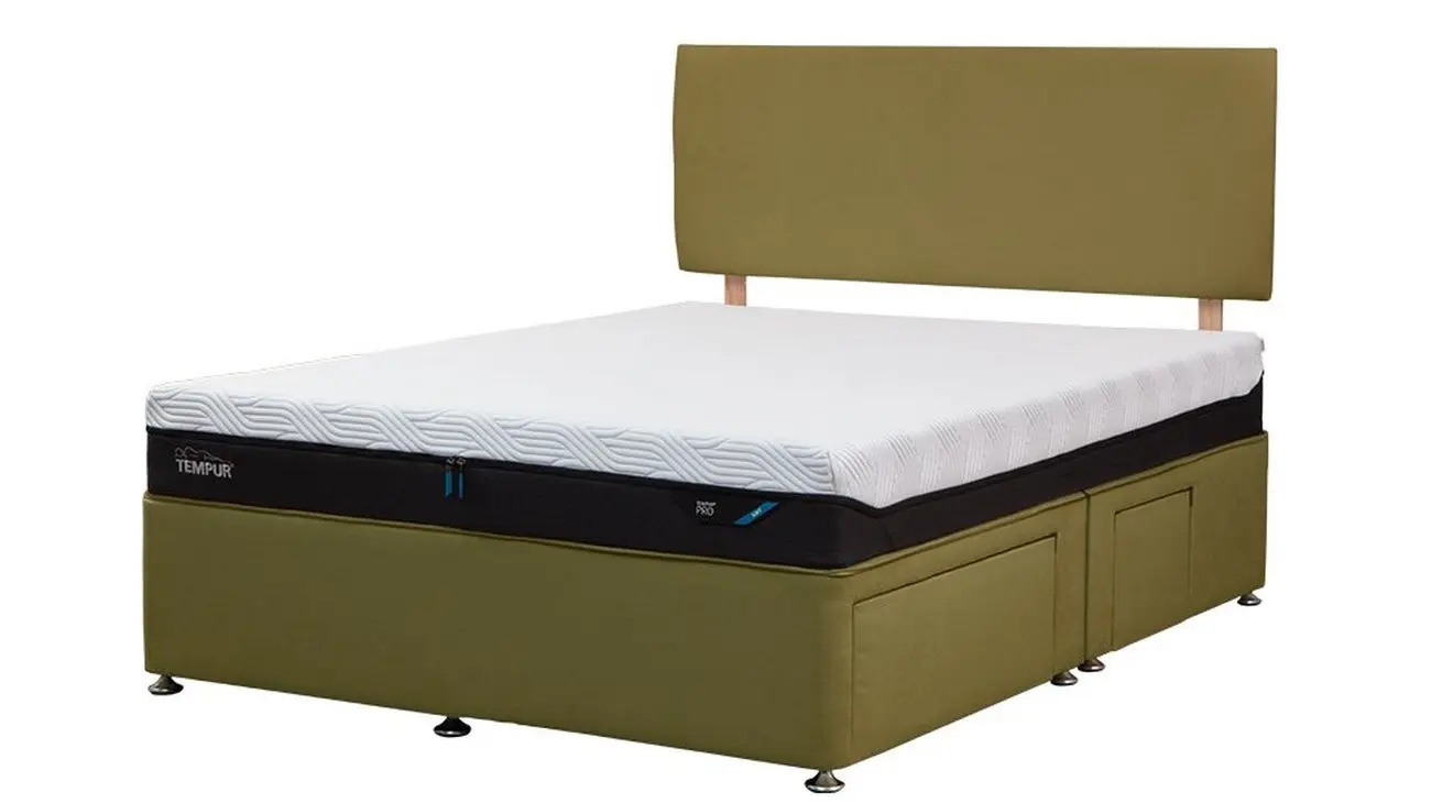 Tempur Buckingham Drawer Divan Continental 4 Drawers Venice Olive – Luxury Bed