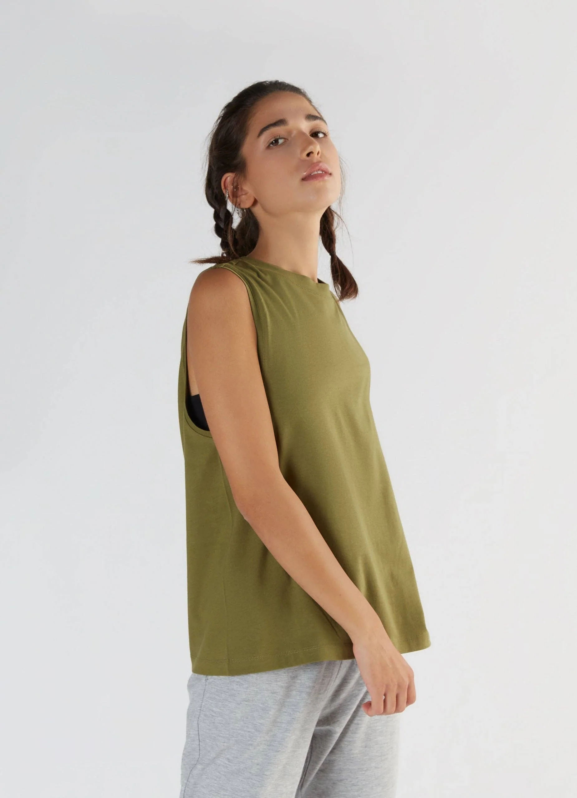 Tencel High-Neck Active Vest Top: Womens - Image 10