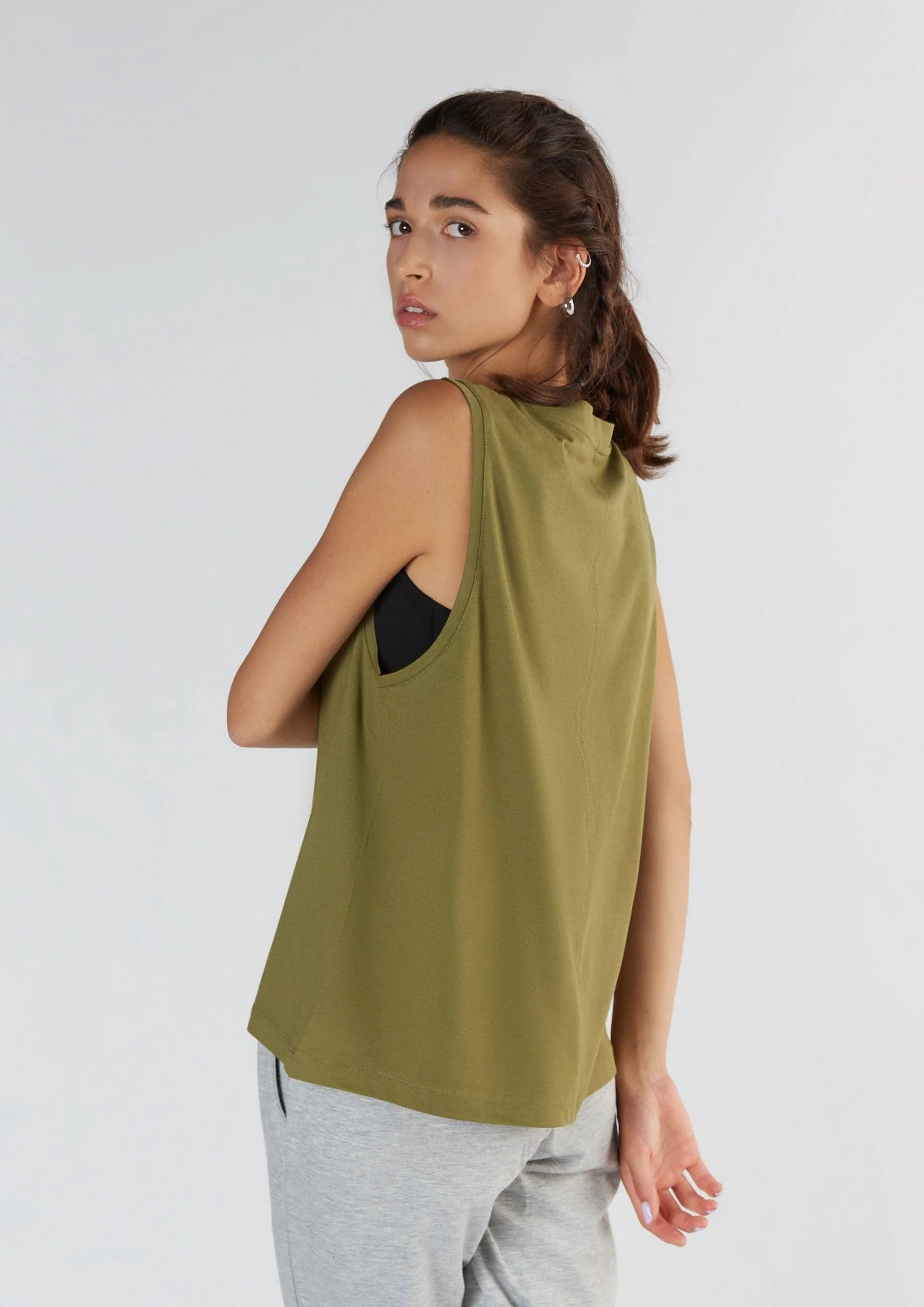 Tencel High-Neck Active Vest Top: Womens - Image 11