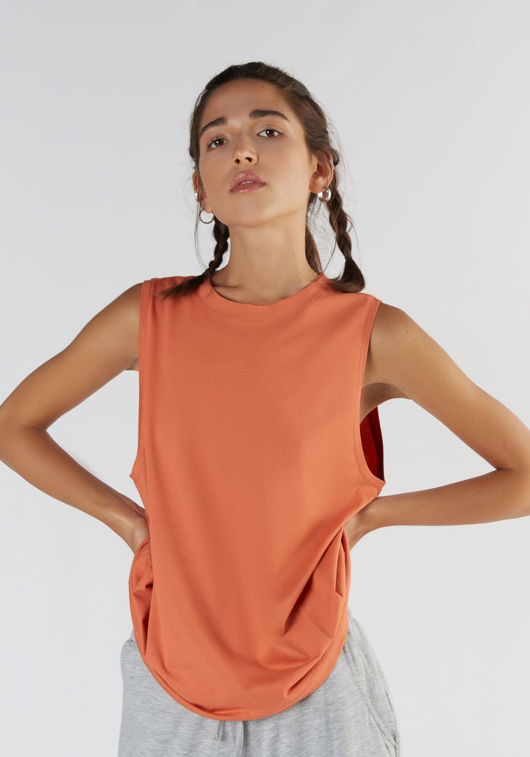 Tencel High-Neck Active Vest Top: Womens - Image 14