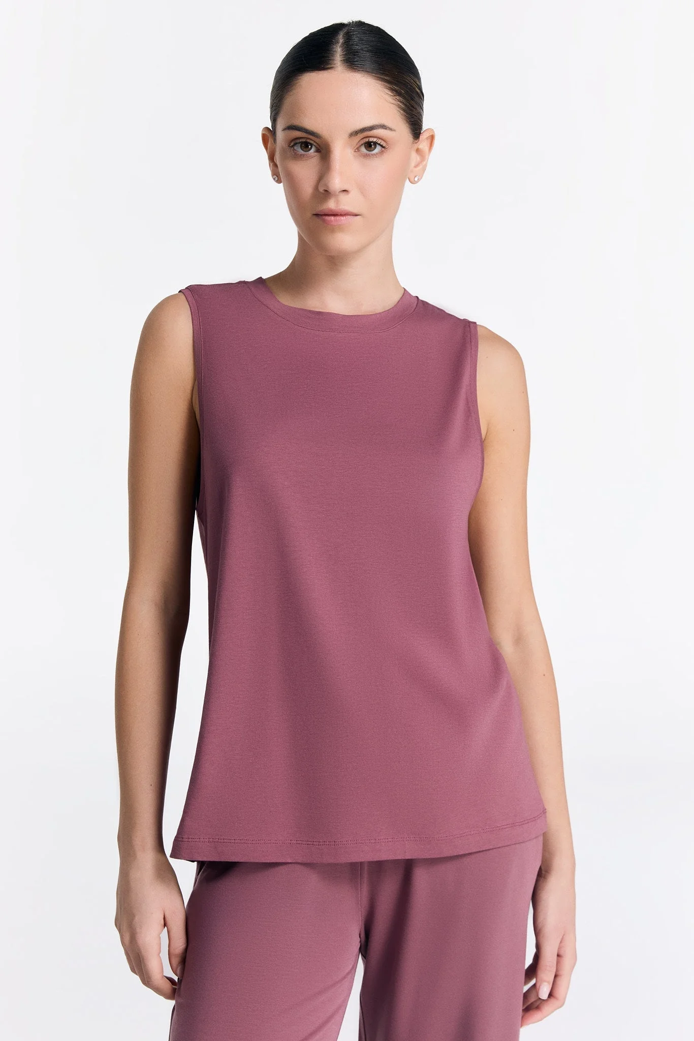 Tencel High-Neck Active Vest Top: Womens - Image 18