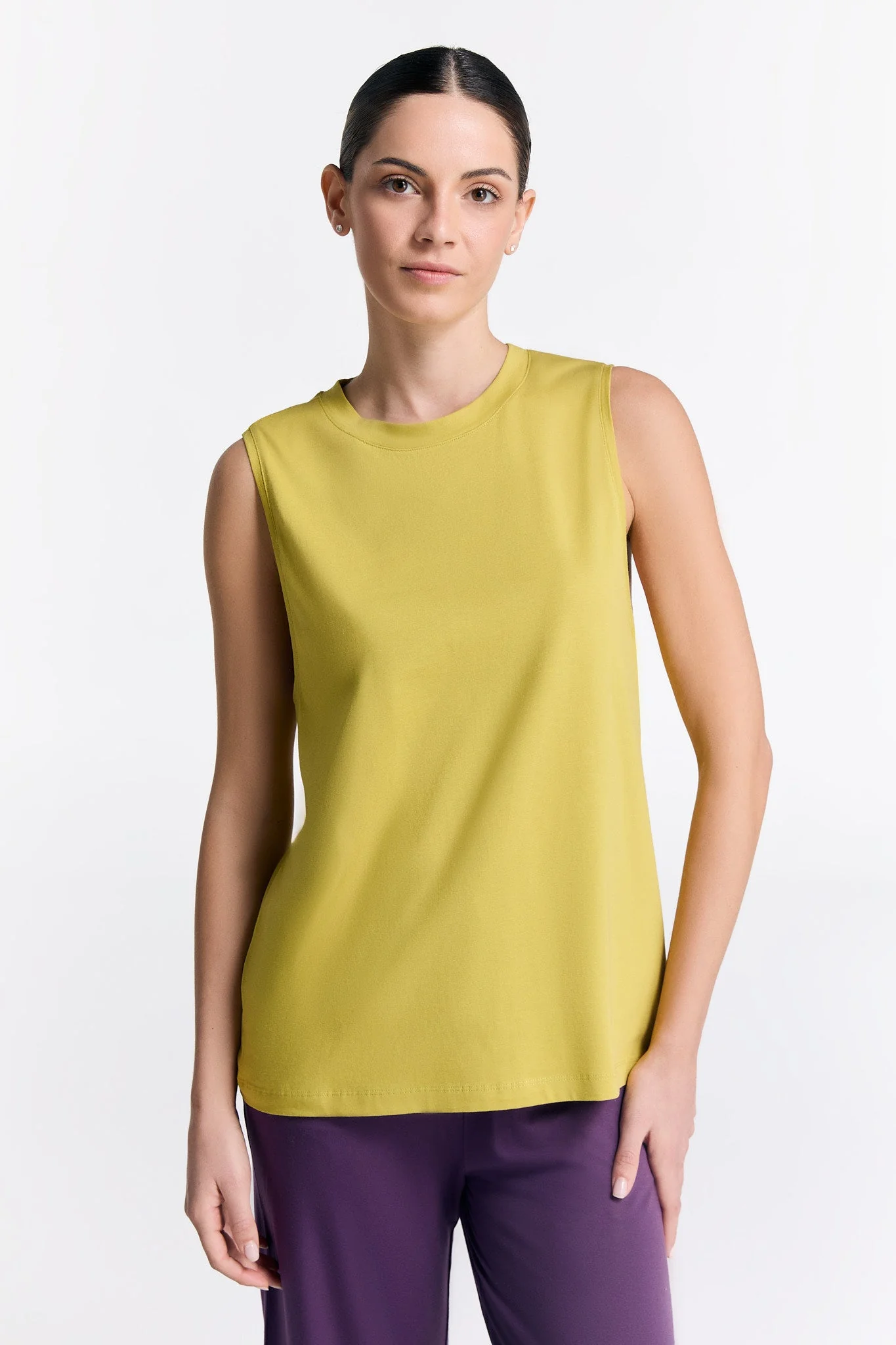 Tencel High-Neck Active Vest Top: Womens - Image 19