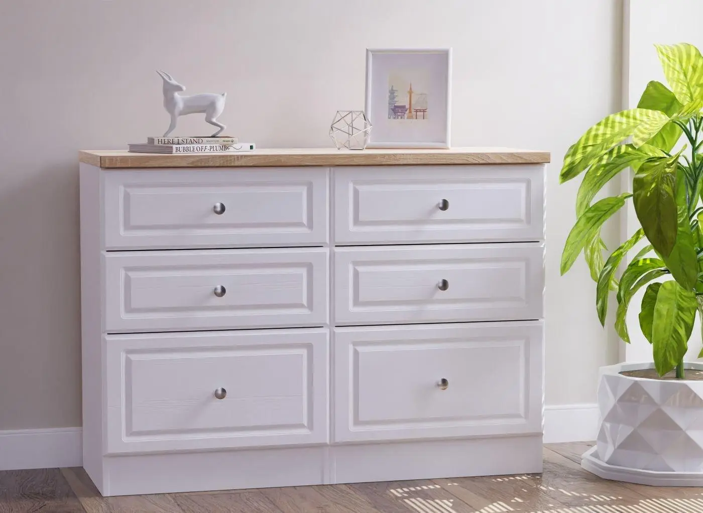 Texas 6-Drawer Chest - White