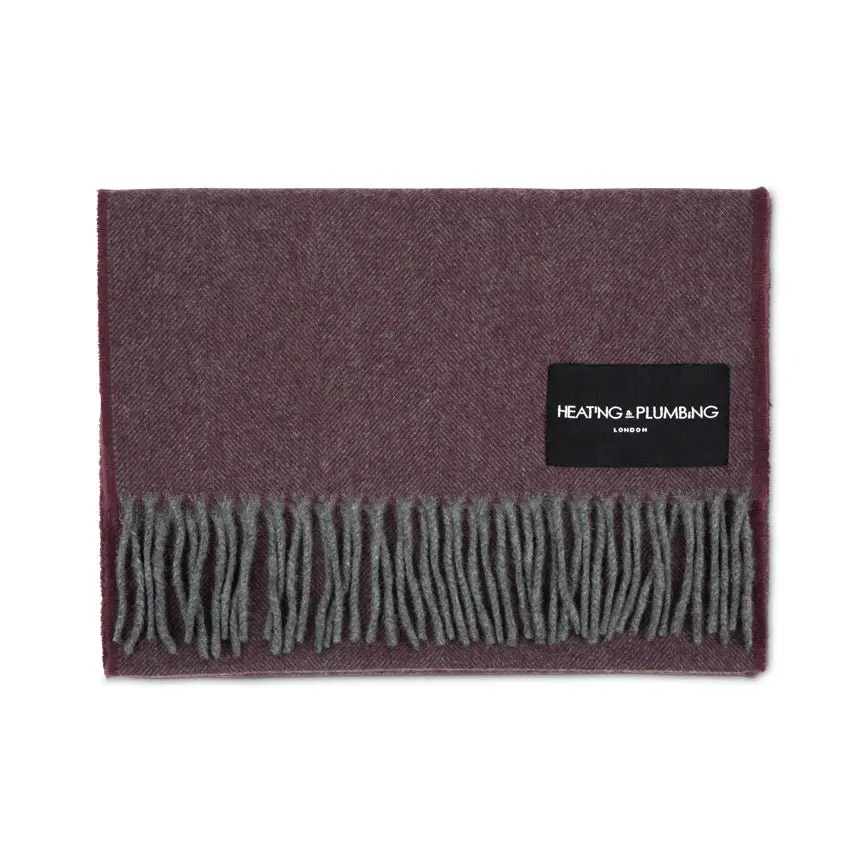 Burgundy & Grey The Eternal Edition - 100% Cashmere Scarf - Image 4