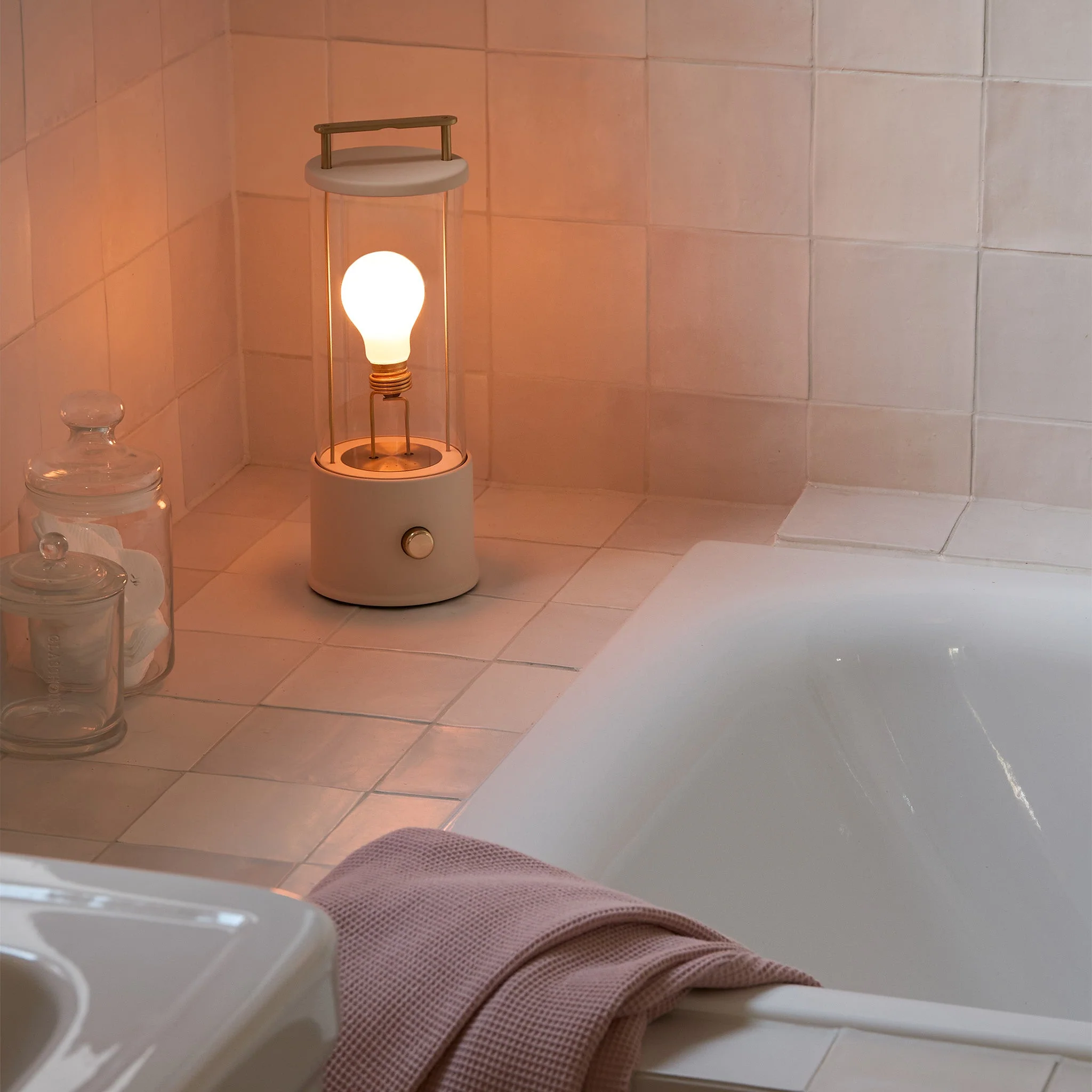The Muse Portable Lamp in Setting Plaster Pink - Image 2