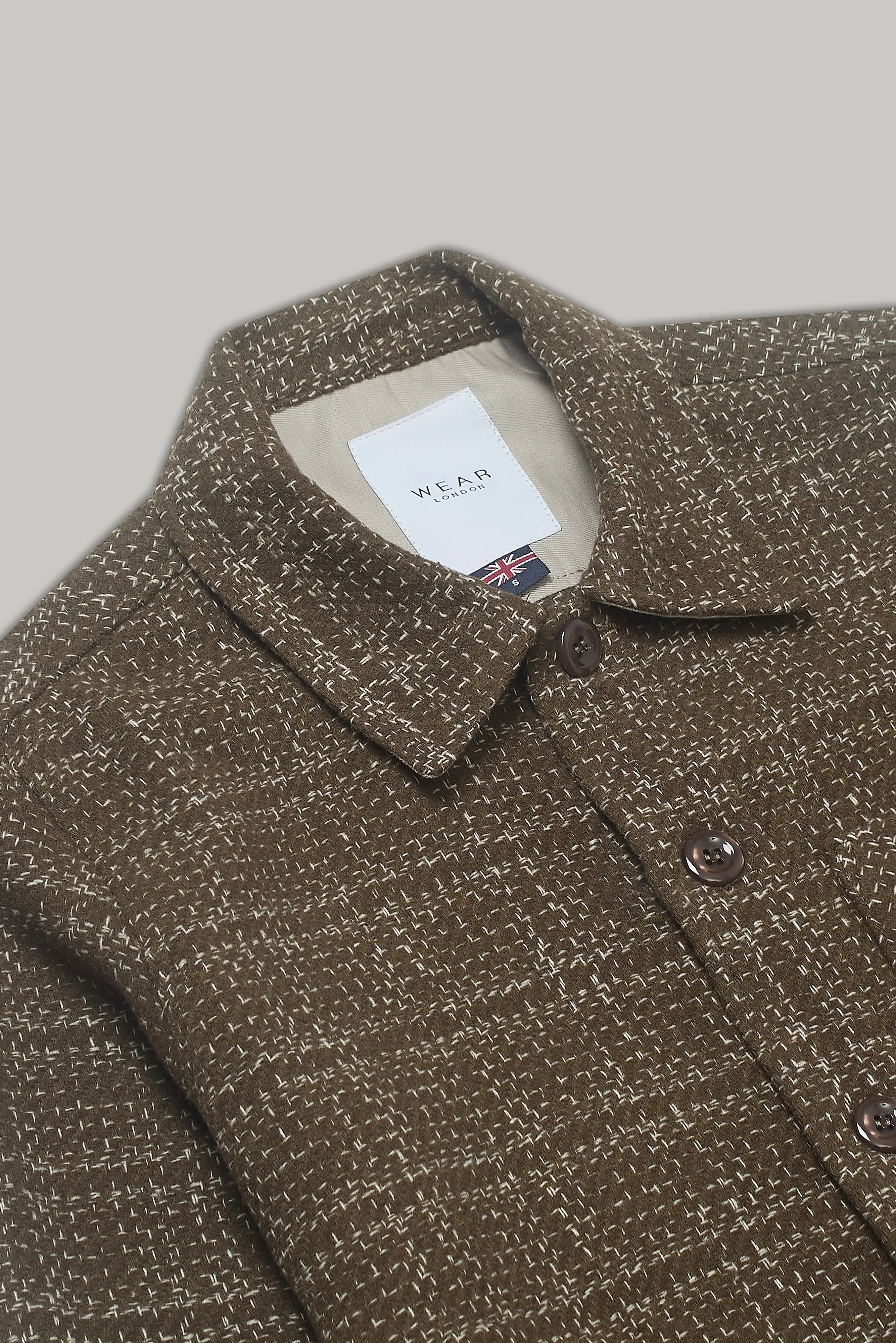 Theydon Frame Overshirt - Mocha / Ecru - Image 2
