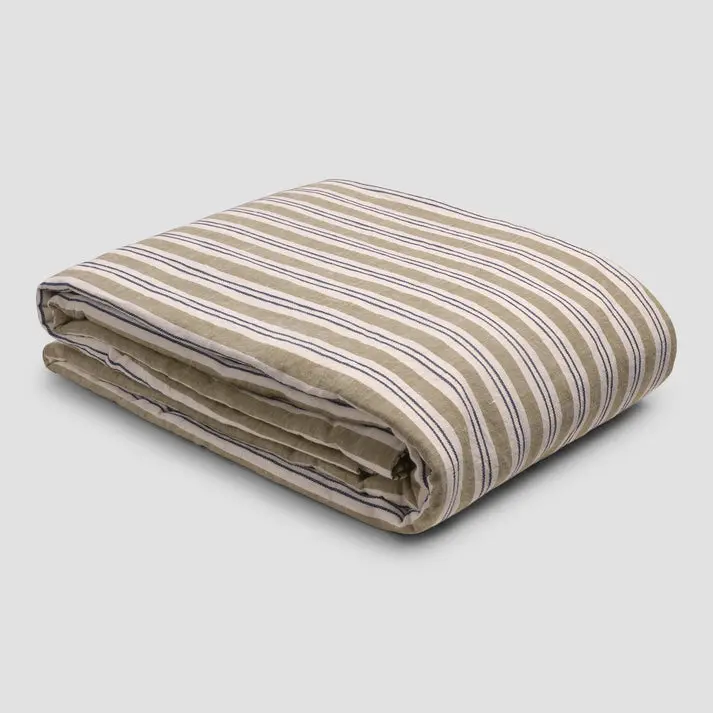 Thyme Somerley Stripe Linen & Cotton Duvet Cover - Image 3