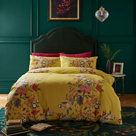 Tiverton Floral Trail Cotton Sateen Duvet Cover and Pillowcase Set