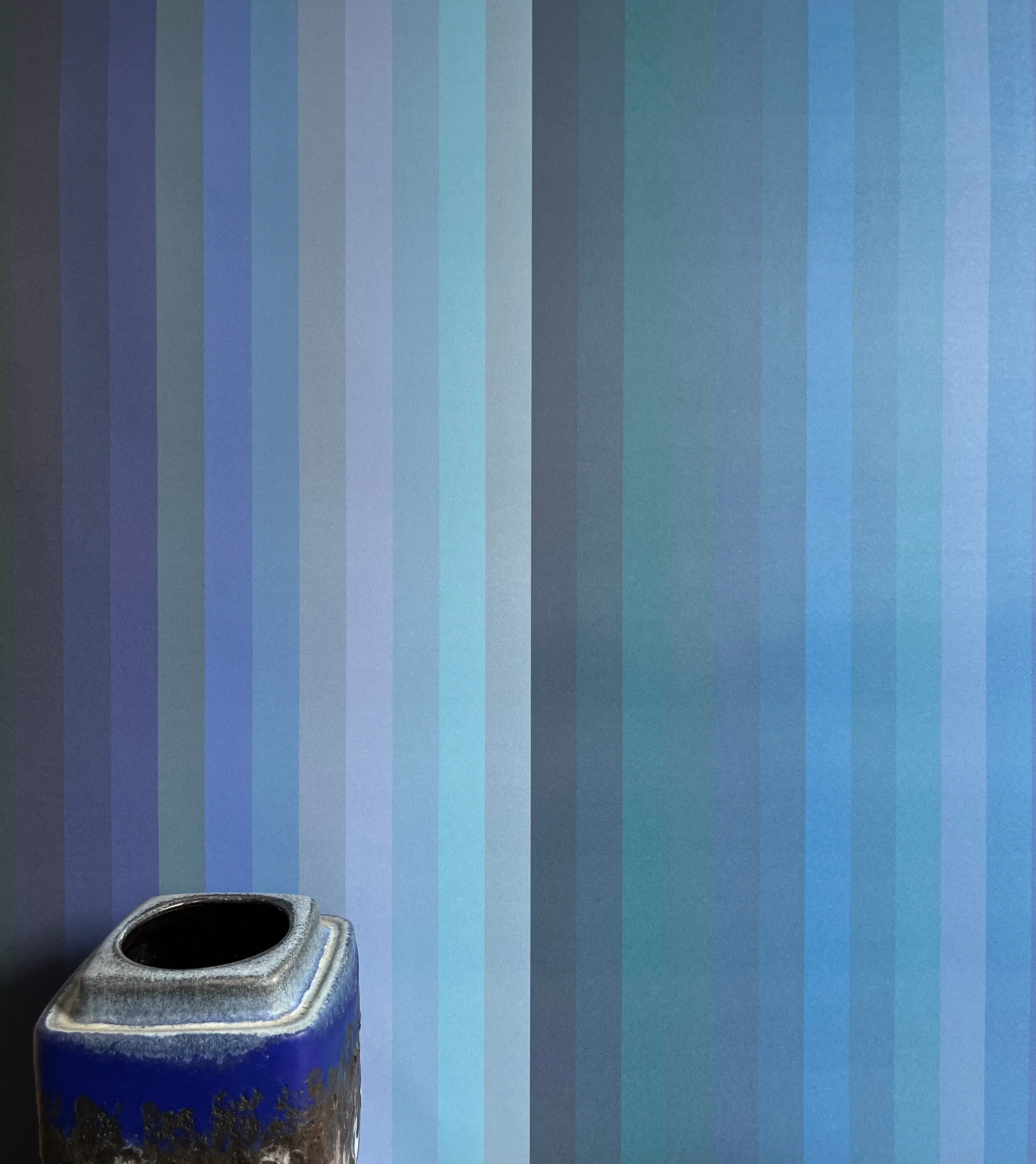 Tonal Stripe Wallpaper - Indigo - Image 3