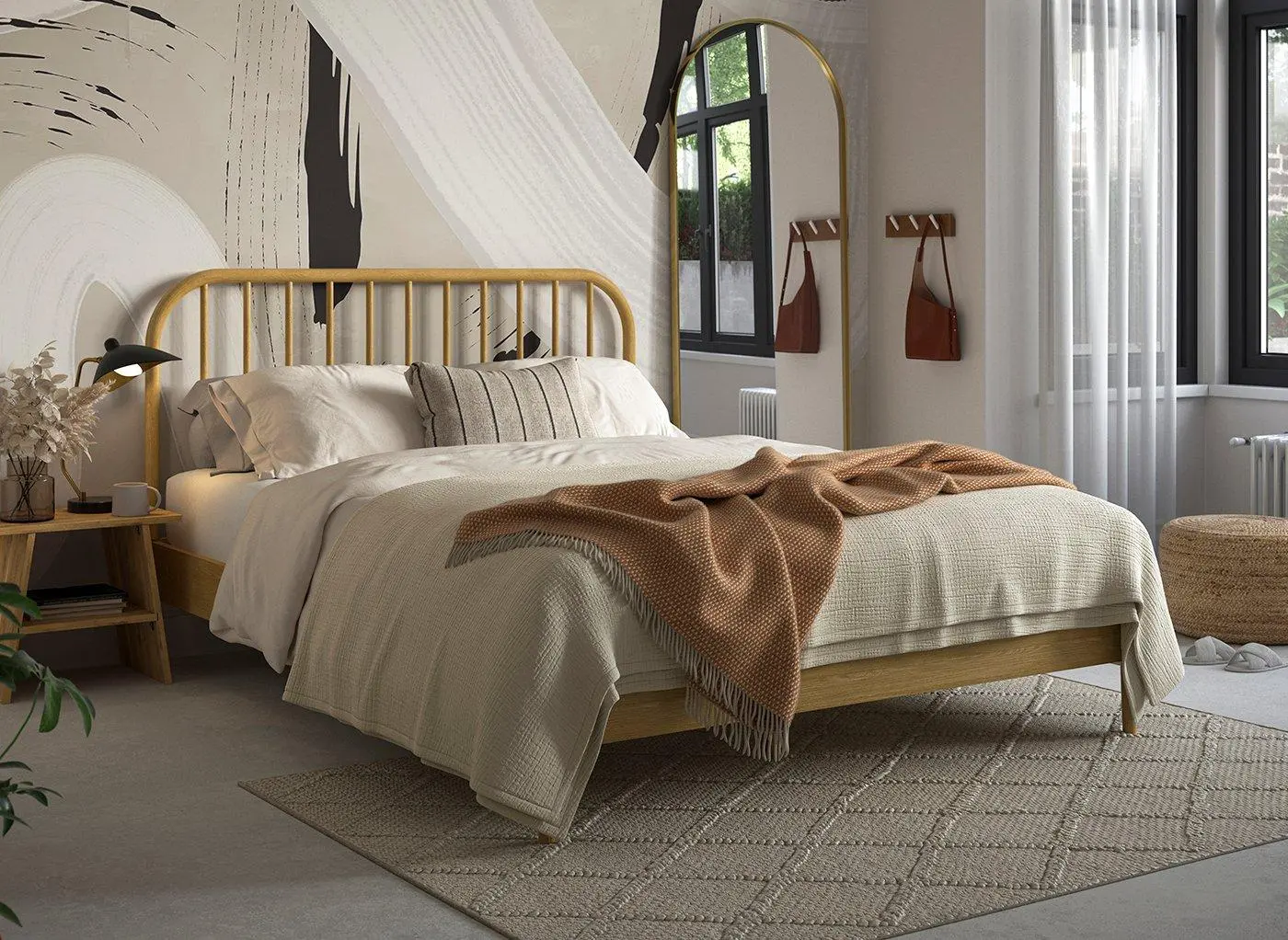 Trafford Wooden Bed Frame - Brown