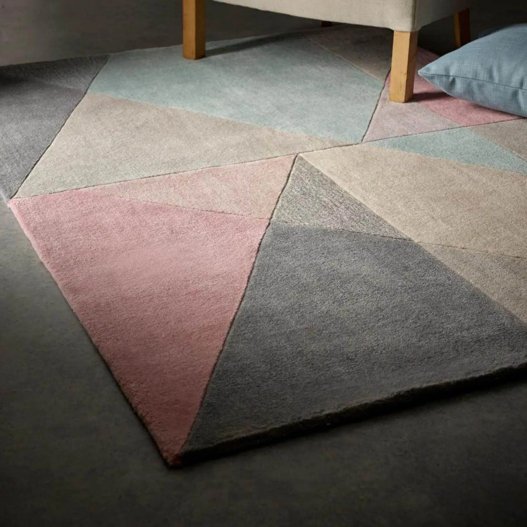 Trio Multi Pastel Geometric Rug - Image 3
