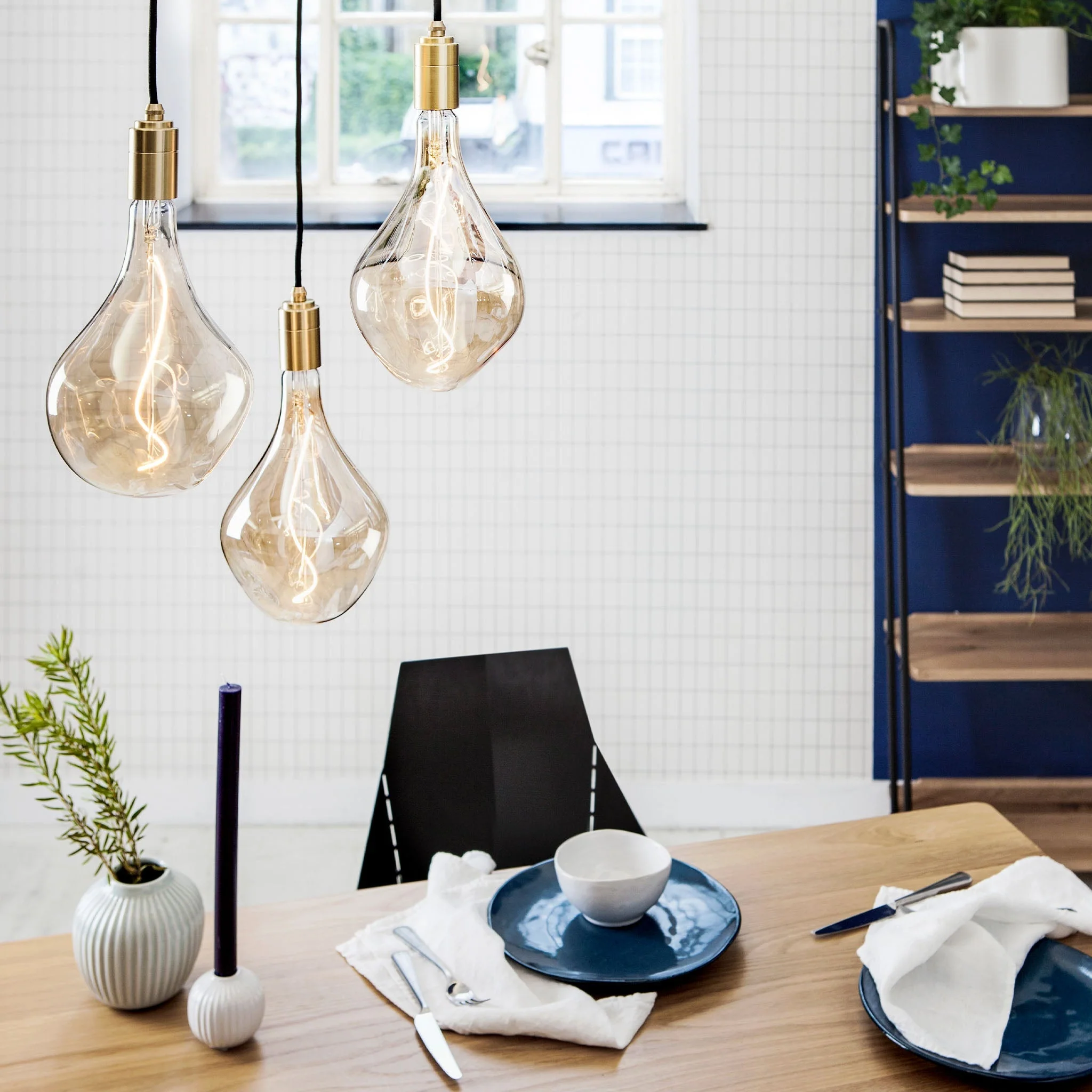 Triple Pendant in Brass + Voronoi II - Image 4