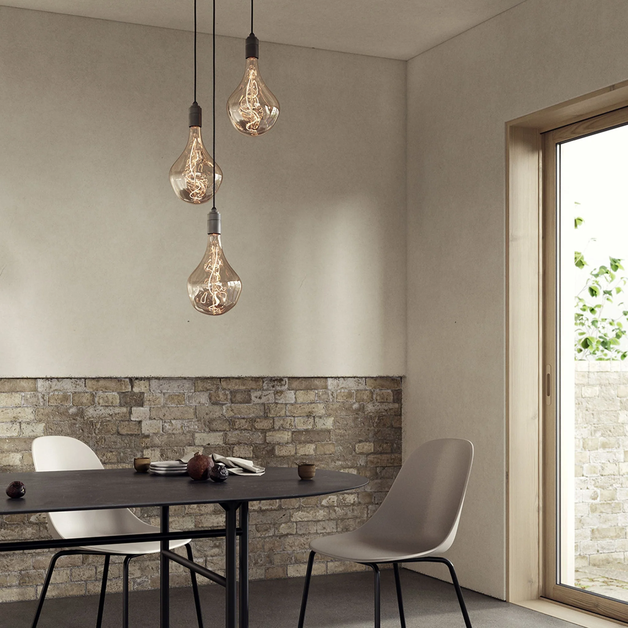 Triple Pendant in Graphite - Black Canopy - Image 2