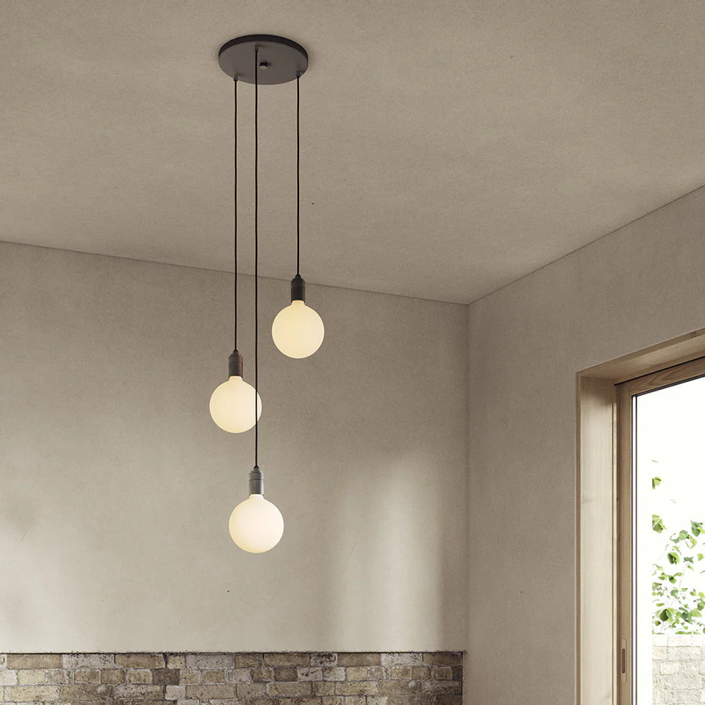 Triple Pendant in Graphite - Black Canopy - Image 3