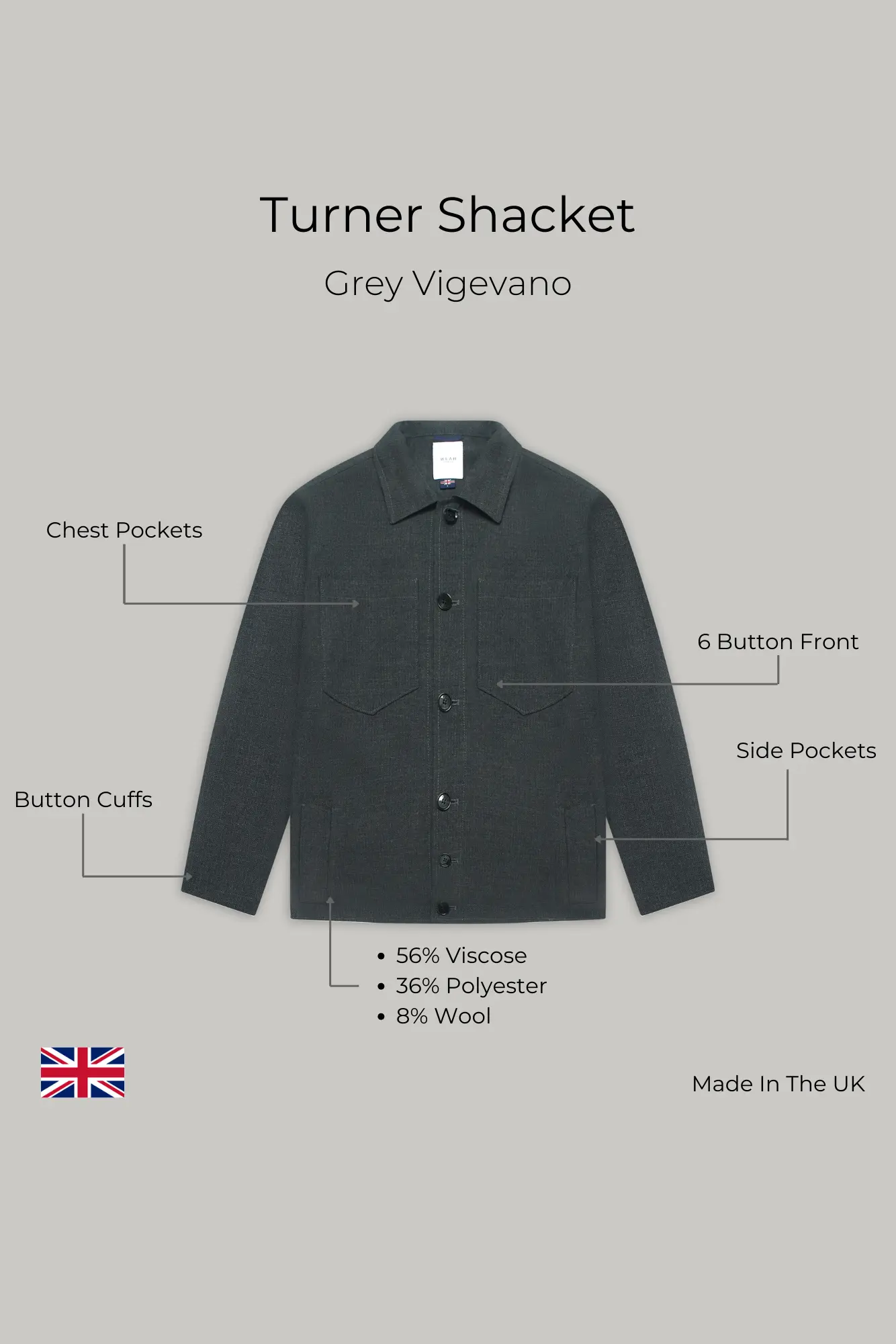 Turner Shacket - Grey Vigevano - Image 5