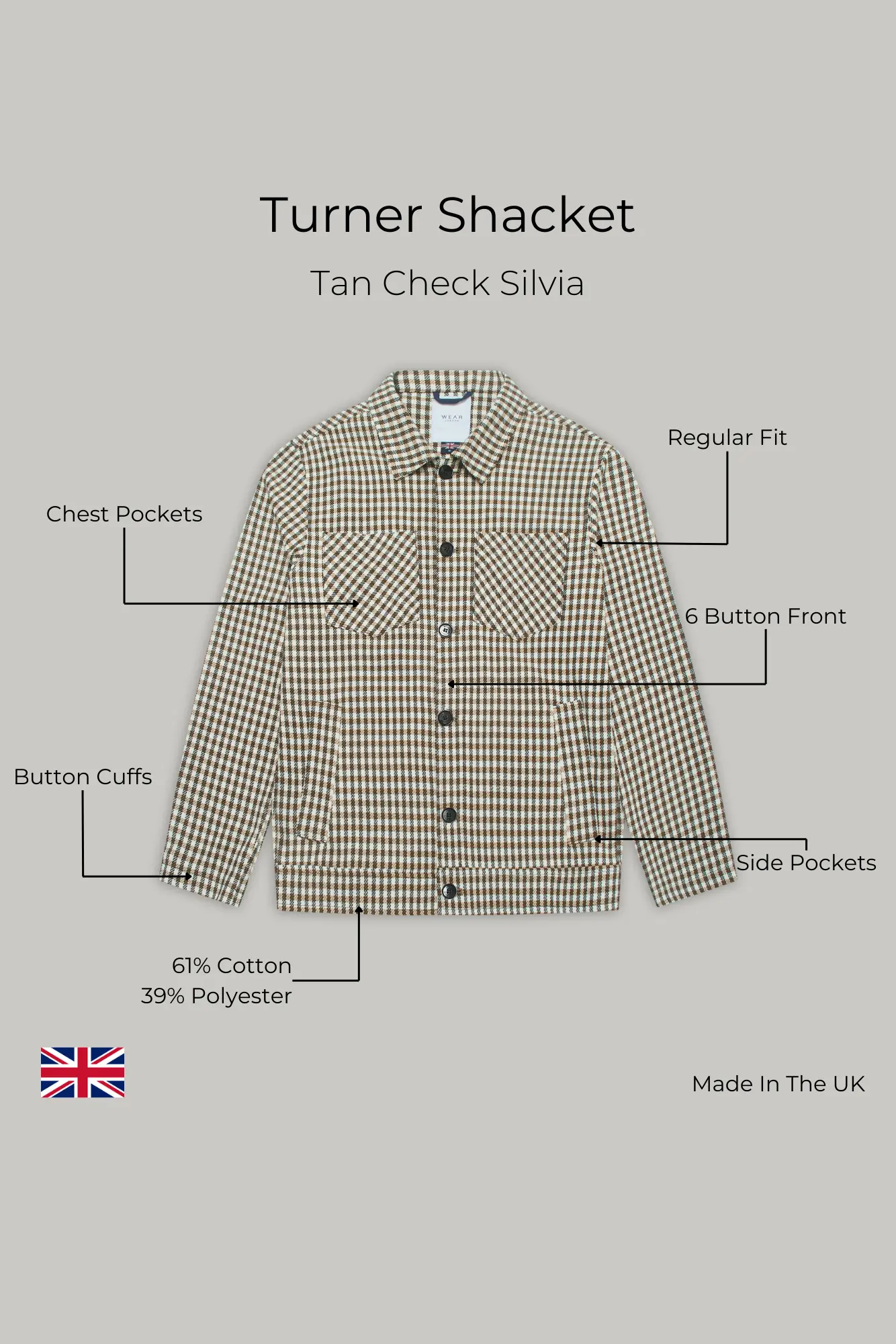 Turner Shacket - Tan Check Silvia - Image 5
