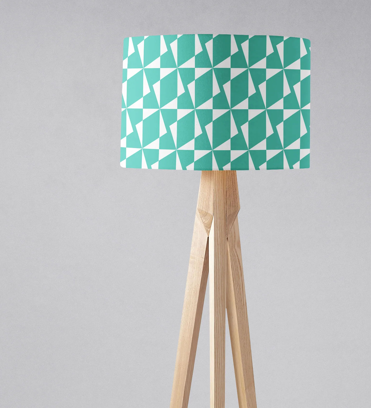 Turquoise Retro Geometric Lampshade, Ceiling or Table Lamp Shade (Copy) - Image 2