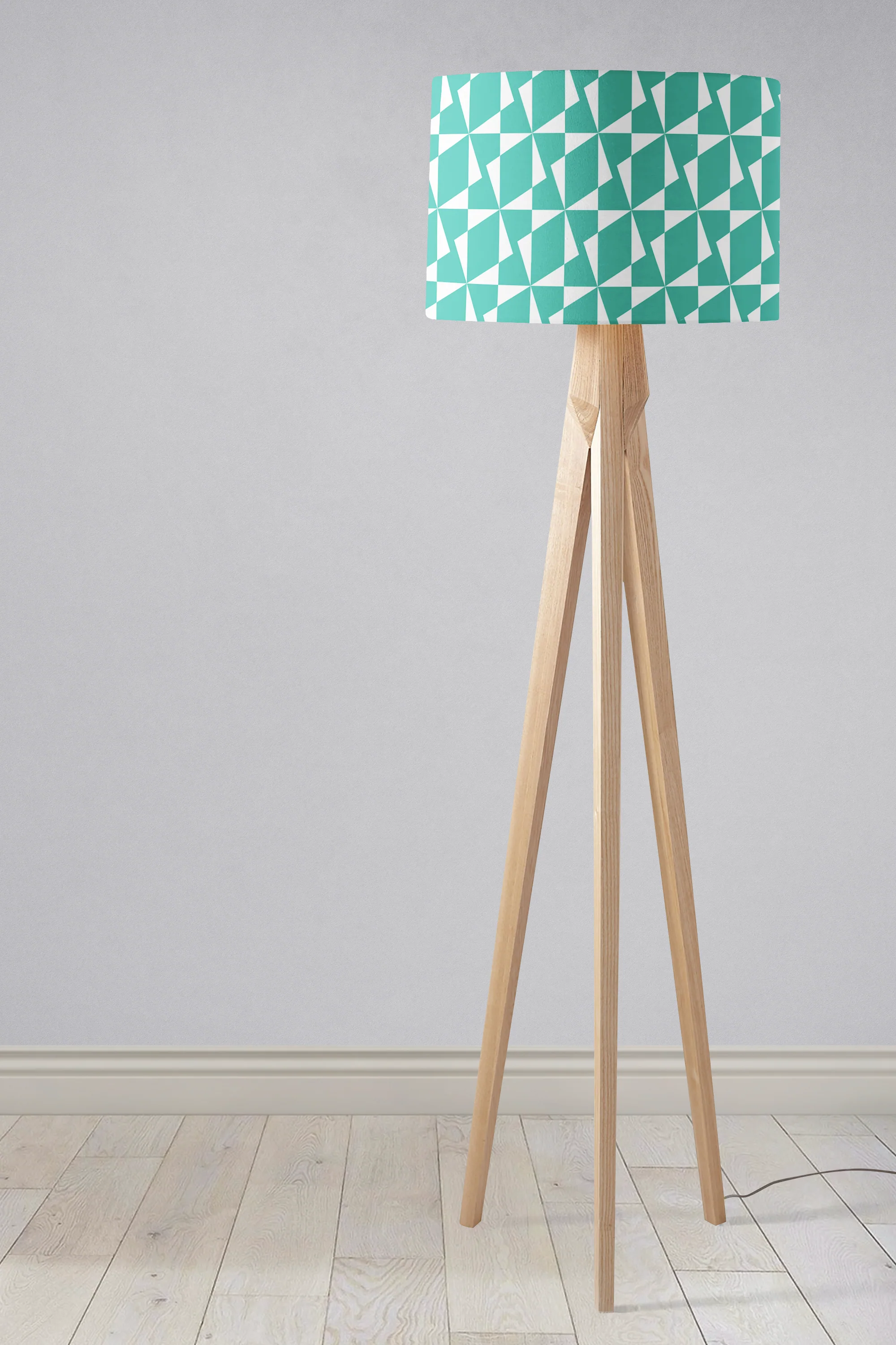 Turquoise Retro Geometric Lampshade, Ceiling or Table Lamp Shade (Copy) - Image 3
