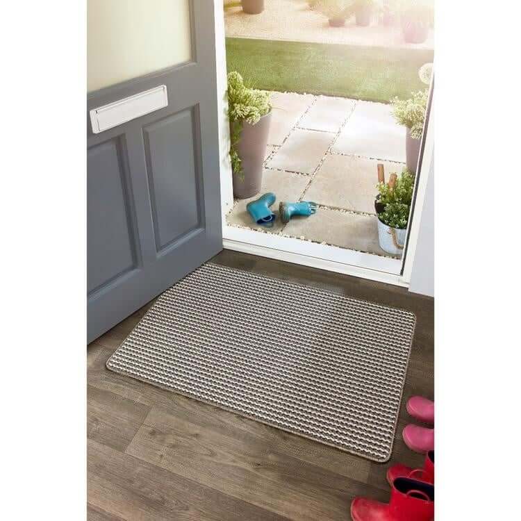 Twist Stripe Washable Mat and Runner Beige - Image 8
