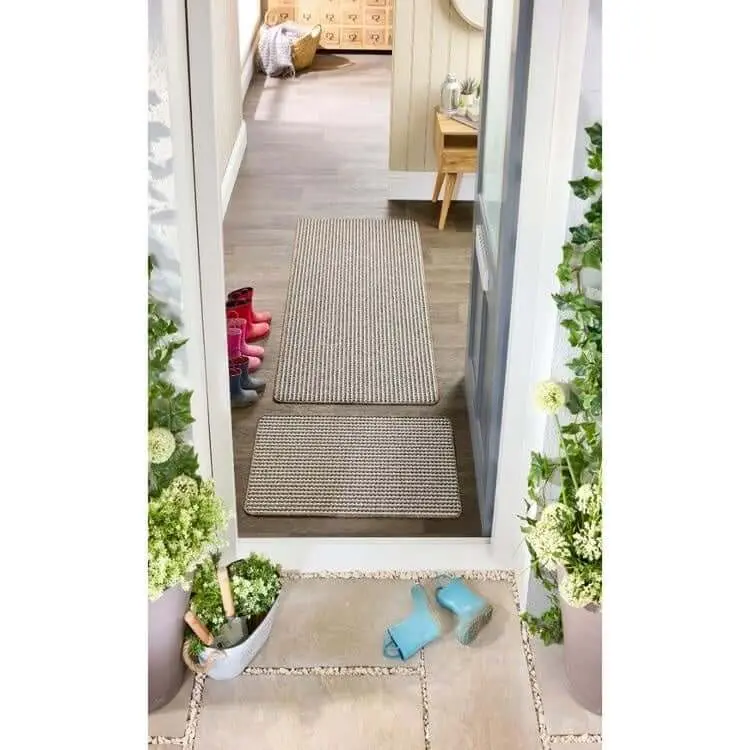 Twist Stripe Washable Mat and Runner Beige - Image 9