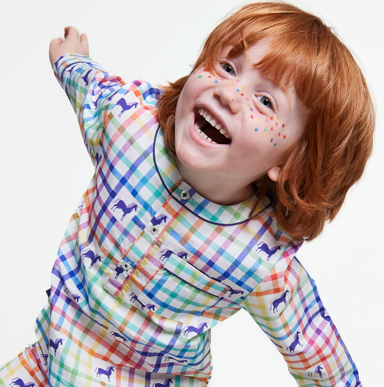 unicorn mosaic Kids Organic Cotton Pyjama Trouser Set - Image 3