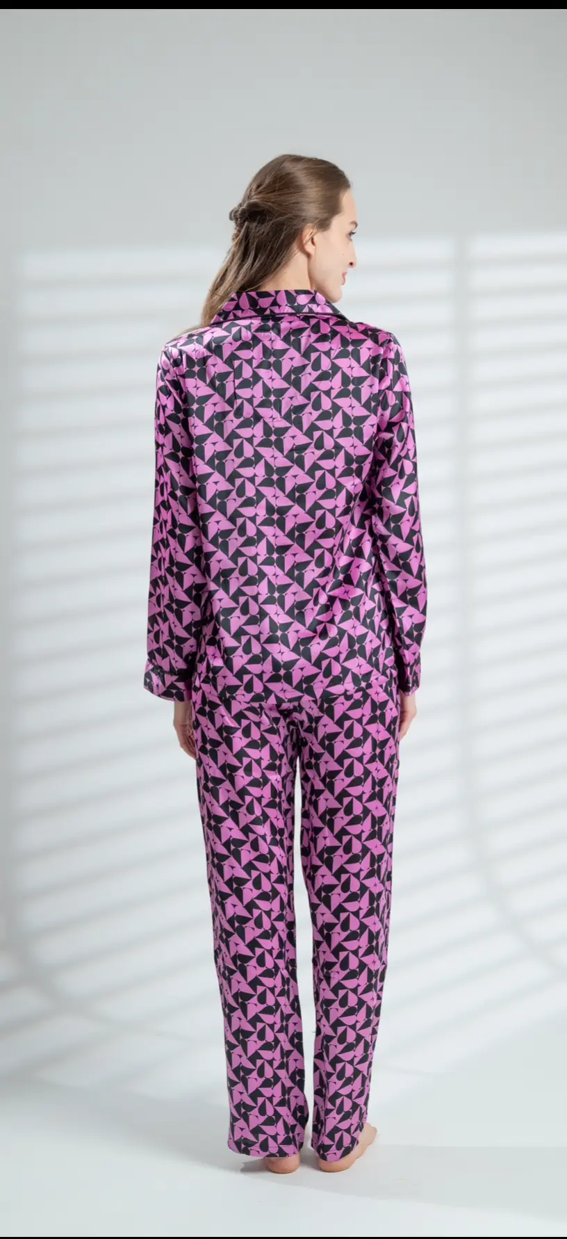 Valentine Wish Women's Satin Pyjama Trouser Set - Image 4