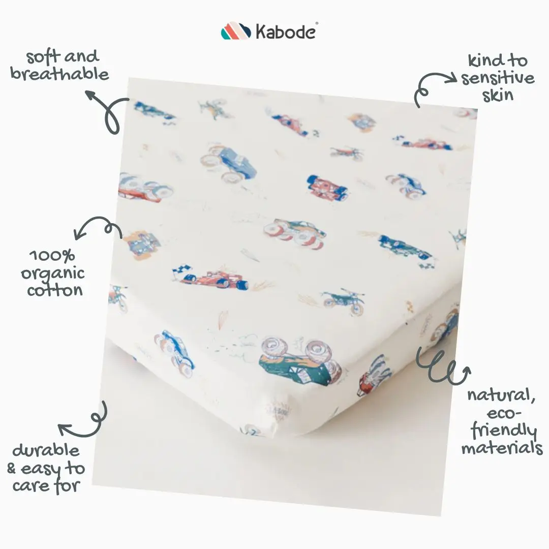 Vehicles Organic Cotton Fitted Sheet - Image 3