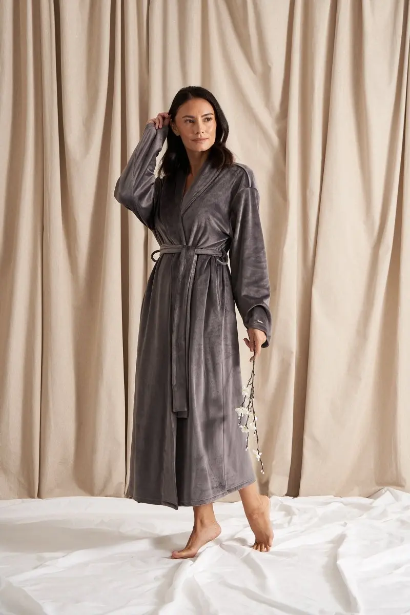 Raven Velour Longline Robe - Image 4
