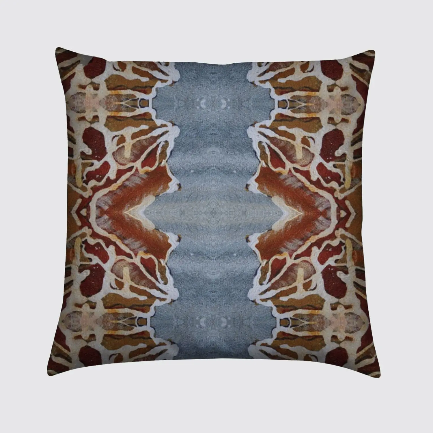 Velvet Cushion - Orange Blue Rose Detail - Image 3