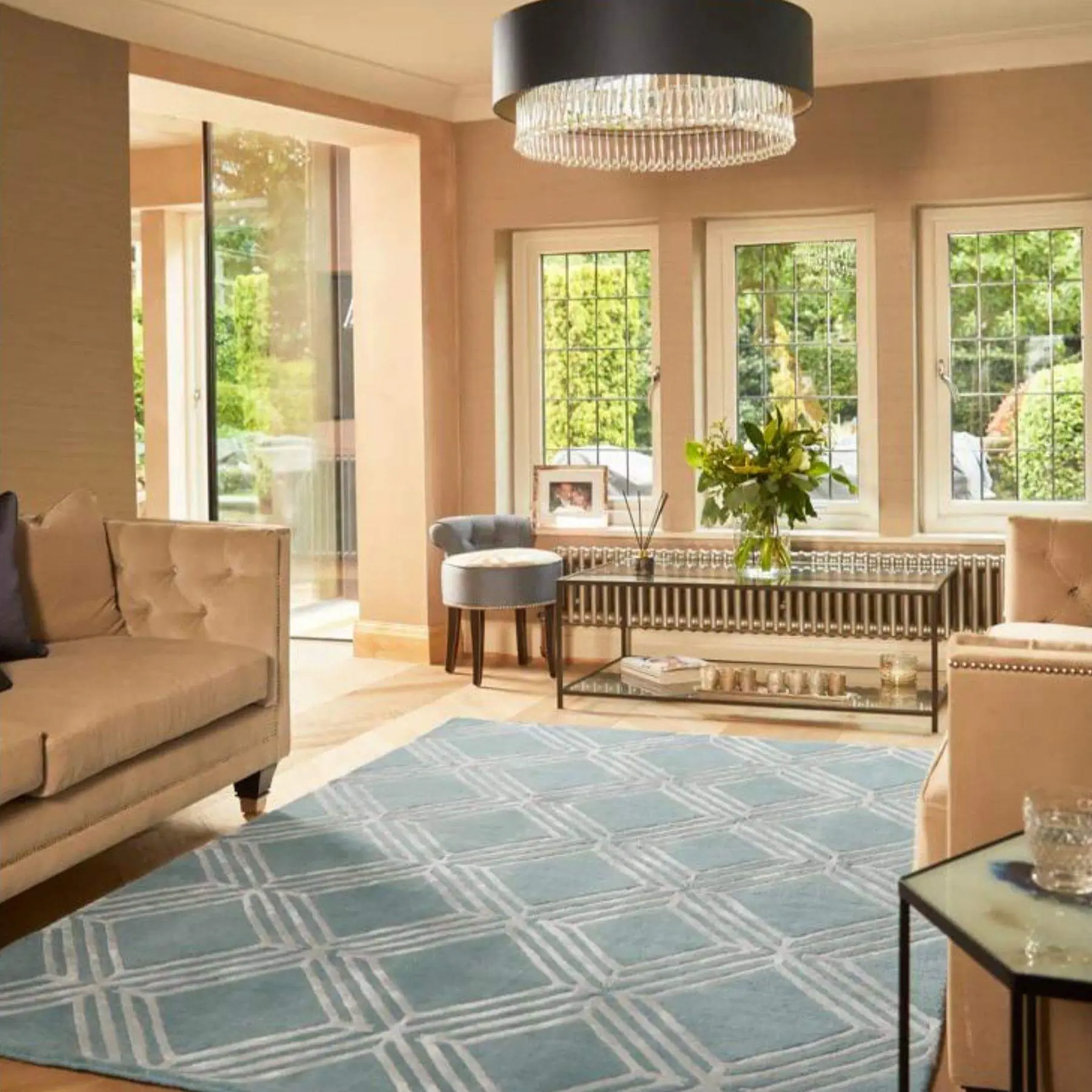 Vienna Blue Geometric Rug - Image 3