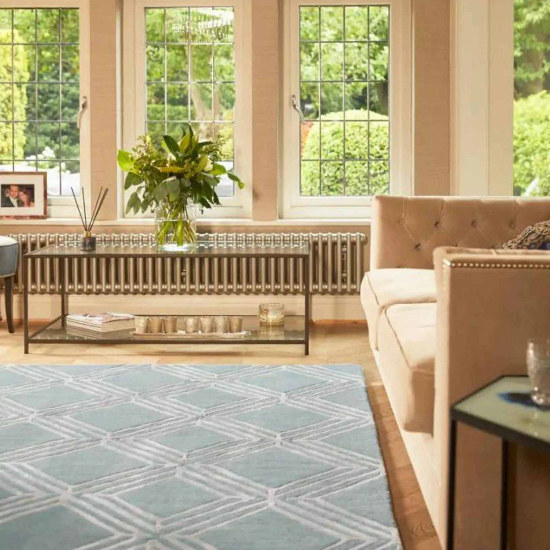 Vienna Blue Geometric Rug - Image 4