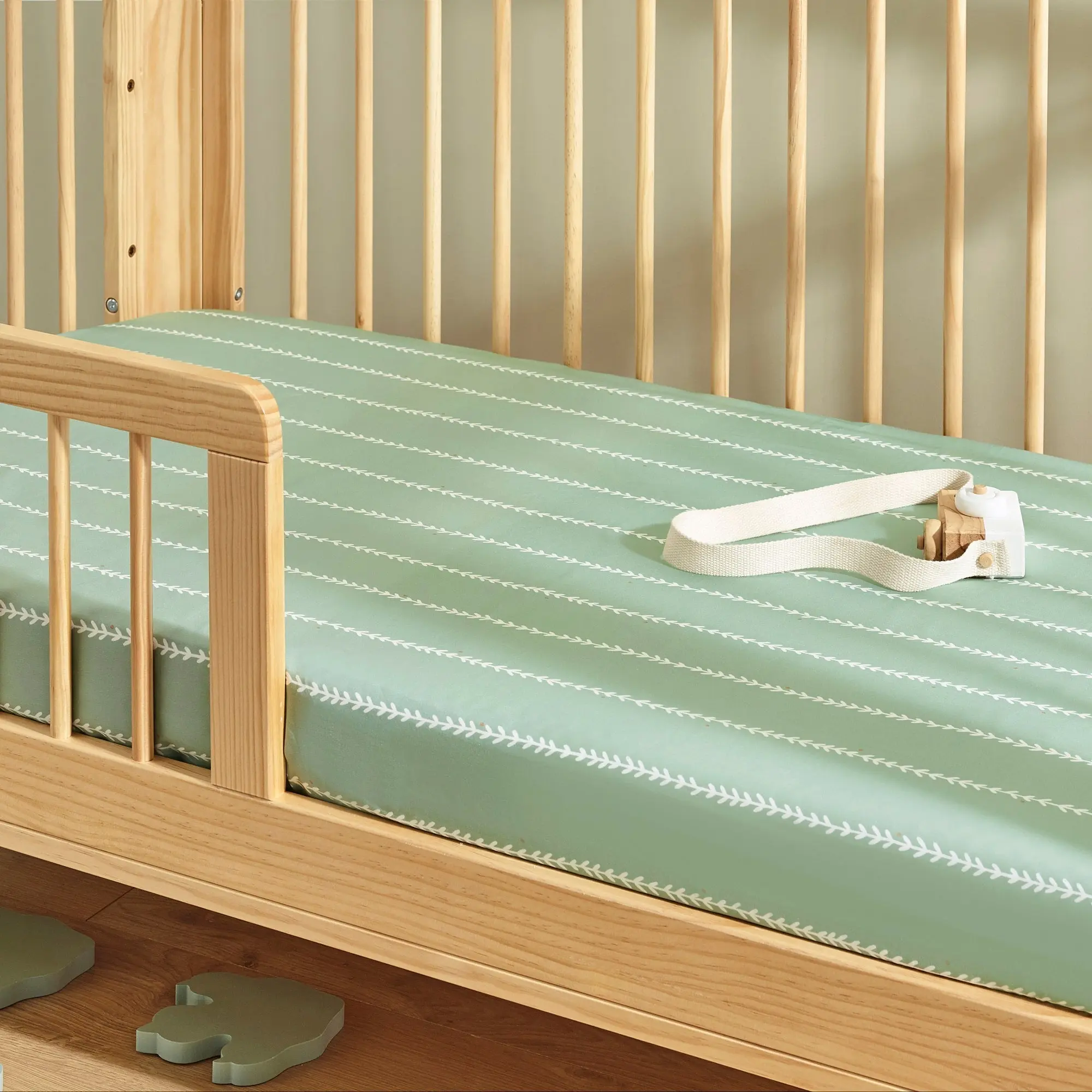 Vine Mint Organic Cotton Fitted Sheet - Image 2