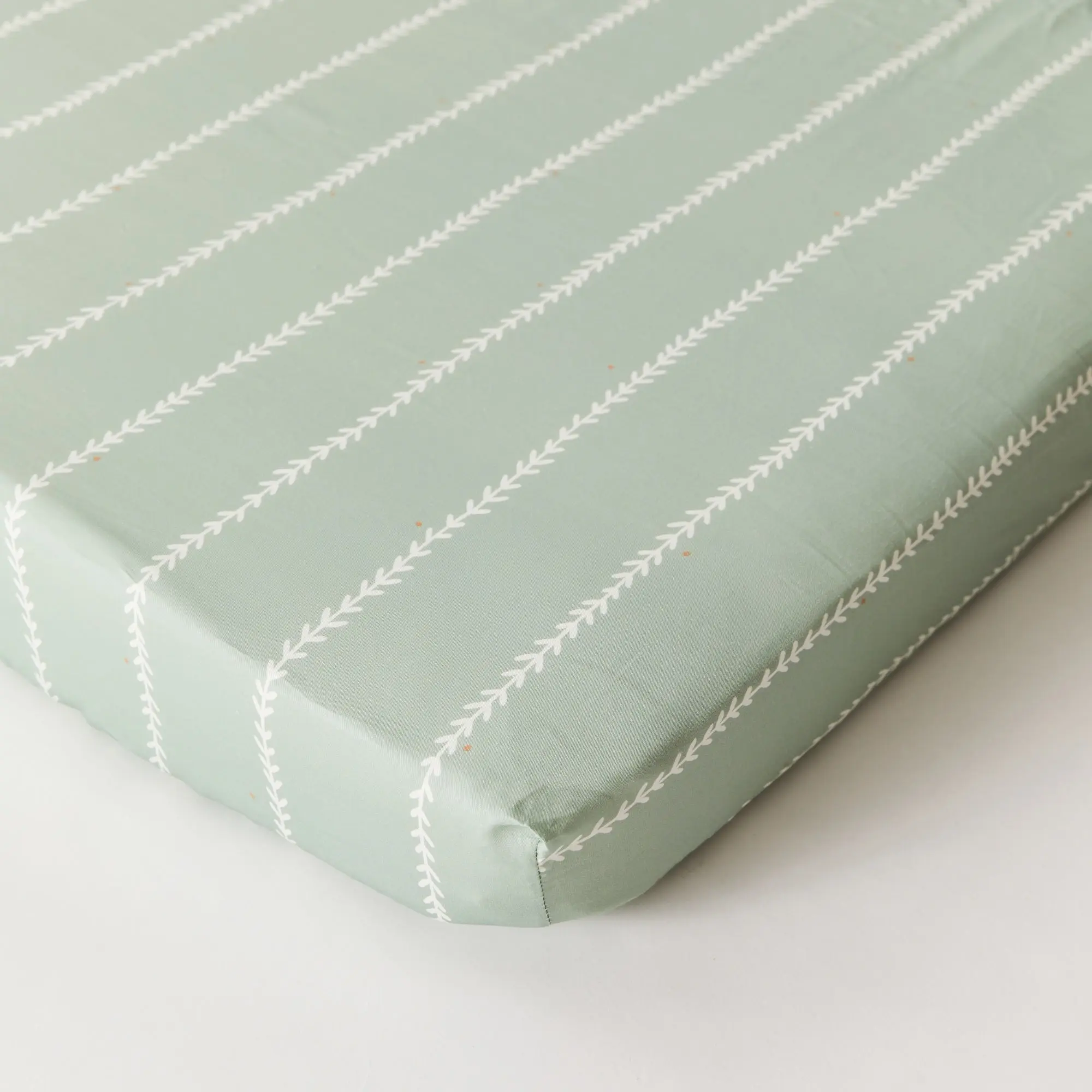 Vine Mint Organic Cotton Fitted Sheet - Image 5